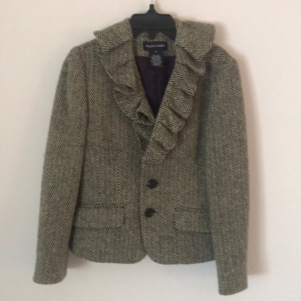 Ralph Lauren Girls Herringbone Wool Blazer